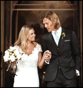 Jannik Vestergaard with his wife Pernille Vennike