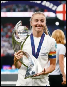Leah Williamson with a trophy
