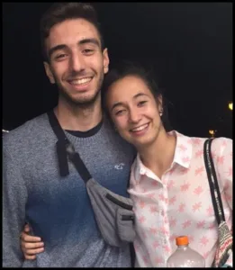 Paula Vizoso with her brother