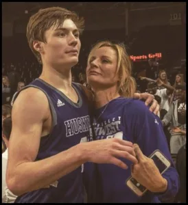 Christian Braun with his mom