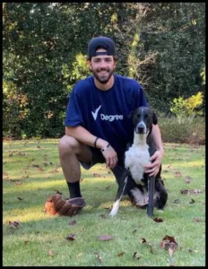 Dansby Swanson with dog