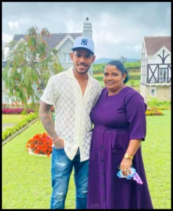 Pathum Nissanka with his Mother