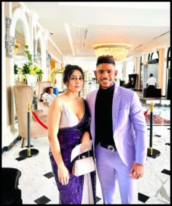 Pathum Nissanka with his beautiful wife Esha Kumarasighe