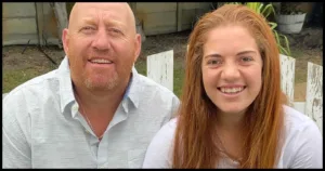 Nadine de Klerk with her dad