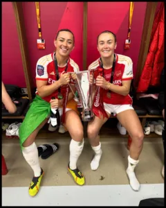 Caitlin Foord with her partner Katie McCabe