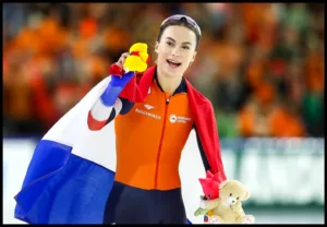 Femke Kok with Dutch flag