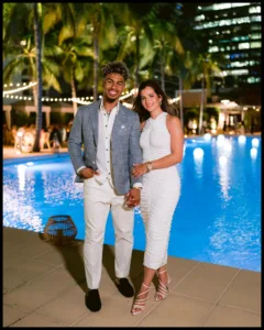 Francisco Lindor with his partner Katia Lindor