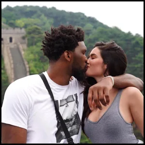 Joel Embiid with Anne de Paula
