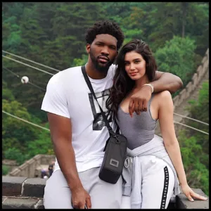 Joel Embiid with his wife Anne de Paula